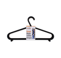 Rysons black plastic clothes hangers 10 pack for bulk purchase
