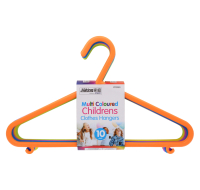 Children's clothes hangers assorted colours 10 pack