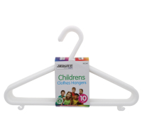 Children's white plastic clothes hangers 10 pack
