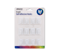 Self adhesive hooks 12 pack