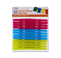 24 Colourful Plastic Clothes Pegs - Rysons Wholesale