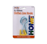 Rysons 100mm clothes line hooks pack of 4 for washing lines