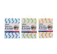 Absorbent microfibre tea towels twin pack