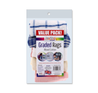 General purpose graded mixed cotton cleaning rags 5 pack