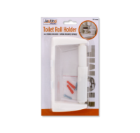 Plastic toilet roll holder with fixings