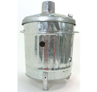 Galvanised steel mini incinerator bin 13 litre