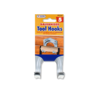 Galvanised steel tool hooks set of 5