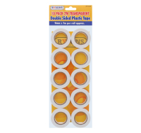 Rysons Transparent Double Sided Plastic Tape 7M 10 Pack