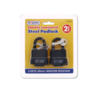 Shackle Laminated Steel Padlock 2 Pack 40mm by Rysons