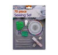 Rysons 70 piece sewing tool set with threads, thimbles, and needles