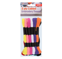 12 Colour Embroidery Thread Set