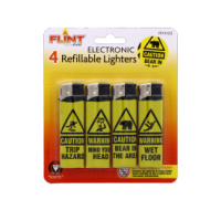 Rysons Electronic Lighters Caution 4 Pack
