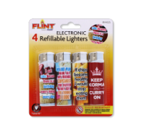 Rysons Electronic Lighters with Food Quotes 4 Pack