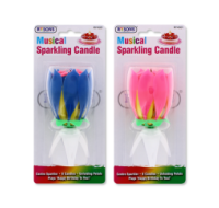 Musical Sparkling Candle Unfolding Petals by Rysons