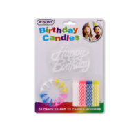 Birthday Candles Set 24 Candles with Holders