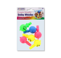 Rysons 6 Pack Novelty Smiley Face Whistles
