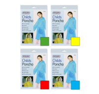 Rysons Children's Waterproof Hooded Poncho Assorted Colours