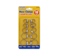 10 piece hose clamp assortment set in 5 different sizes