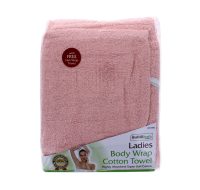 Ladies body and hair wrap towel pink Rysons