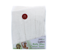 Ladies Body & Hair Wrap Cotton Towel White by Rysons