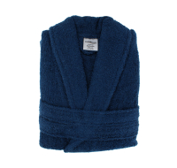 Navy unisex cotton bathrobe for wholesale