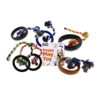 Doggy Play Toy Tyre on Rope Assorted by Rysons