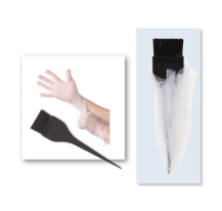 Hair Colouring Disposable Brush with Plastic Gloves