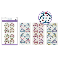 Gem Cupcake Stickers 3D 8pc