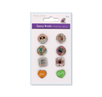 Paper Craft Embossed Epoxy Brads Smile Design