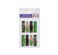 1.8 inch Wood Deco Epoxy Clothespins Fierce design pack of 8