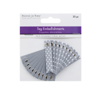 Silver tag embellishments pack of 20 for crafts