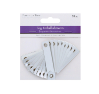 Platinum tag embellishments 20 piece pack