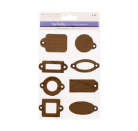 Burlap tag medley eight pieces natural texture