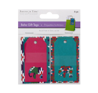 BOHO GIFT TAGS ELEPHANT 6 PACK
