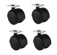4pc Twin Wheel Nylon Castors 40mm