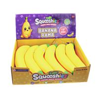 Squooshies Banana Rama Jumbo Toy, yellow banana shape