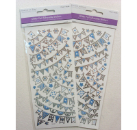 Glitter foil pennant garlands stickers sheet for decoration