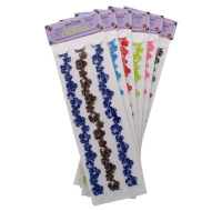 Floral embossed glitter border stickers 8 pack