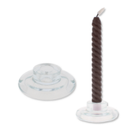 Clear glass taper candle holder