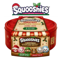 Squooshies Christmas Dumpling Squad Tin with characters
