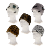 Assorted animal print faux fur hats