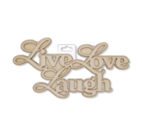 3D Words Plaque 'Live Love Laugh' Home Decor