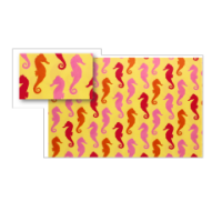 Gift Wrap Paper Yellow w/ Seahorses