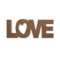 Standing MDF Love Decor Word 30cm