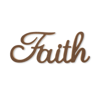 12cm standing MDF Faith decor word