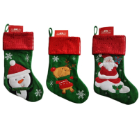 Christmas craft stocking snowflake red green 3 designs