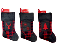 Black and red snowflake Christmas craft stockings