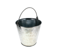 5-litre galvanised steel bucket with sturdy handle