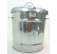 Mini galvanised steel dust bin