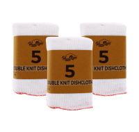 Pack of 5 double knit dish cloths for kitchen